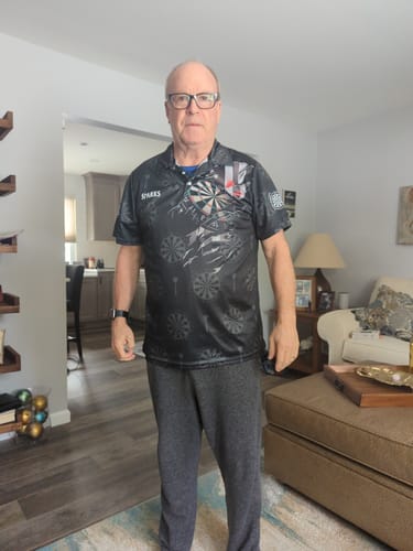 Customer photo review of Lasfour Darts Color Options Personalized Name, Team Name Unisex 3D Shirt DMA0053