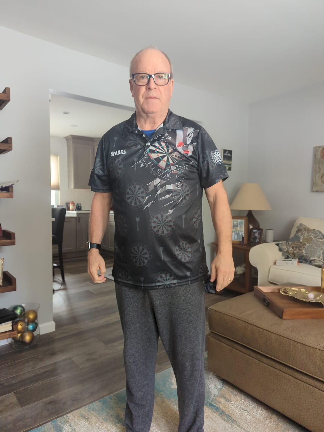 Customer photo review of Lasfour Darts Color Options Personalized Name, Team Name Unisex 3D Shirt DMA0053