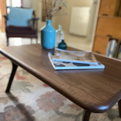 Customer photo review of Sidney Rectangular Cocktail Table - Solid Walnut Wood - Mid Century Modern Design