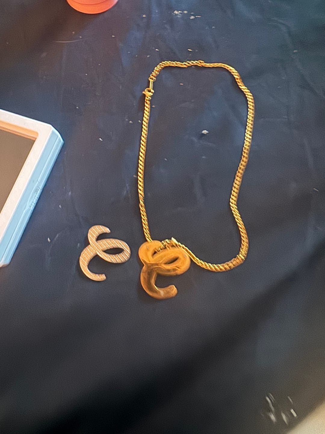 Customer photo review of Kids Double Plated Initial Necklace w/ Figaro Chain