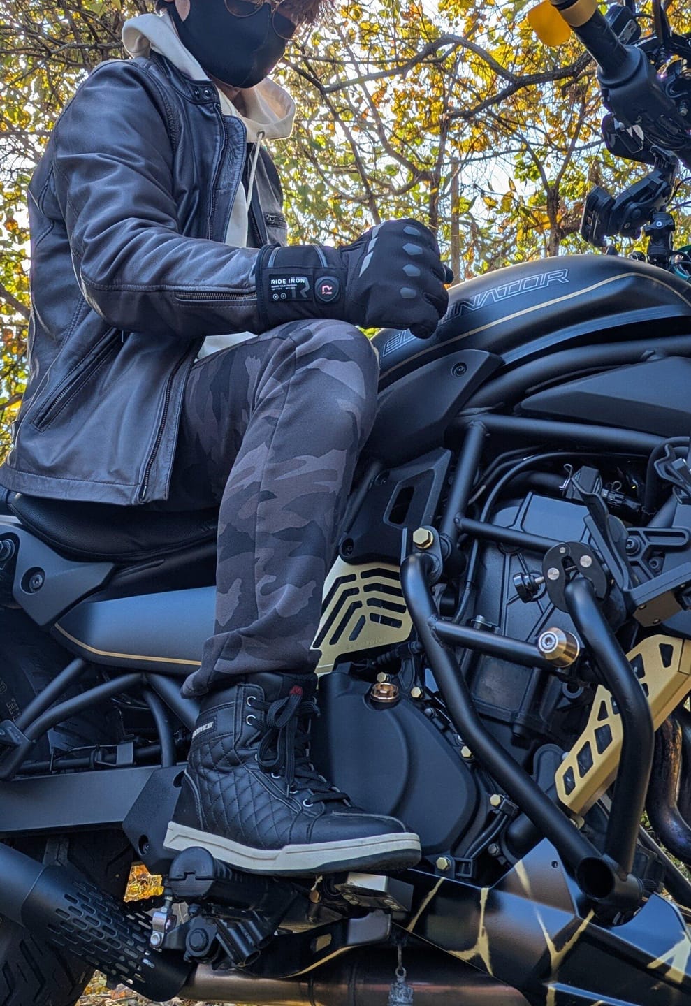 Customer photo review of 【今季分完売】RIDEIRON 冬用防水 スマート電熱 バイク用グローブ| MG7502H