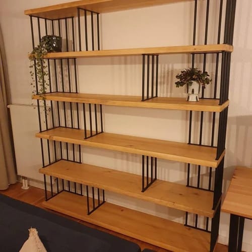 Customer photo review of Fargo Solid Wood Bookcase | Wide Rustic Design