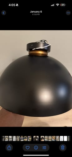 Customer photo review of Vintage Farmhouse 1-Light Iron Dome Flush Mount Light