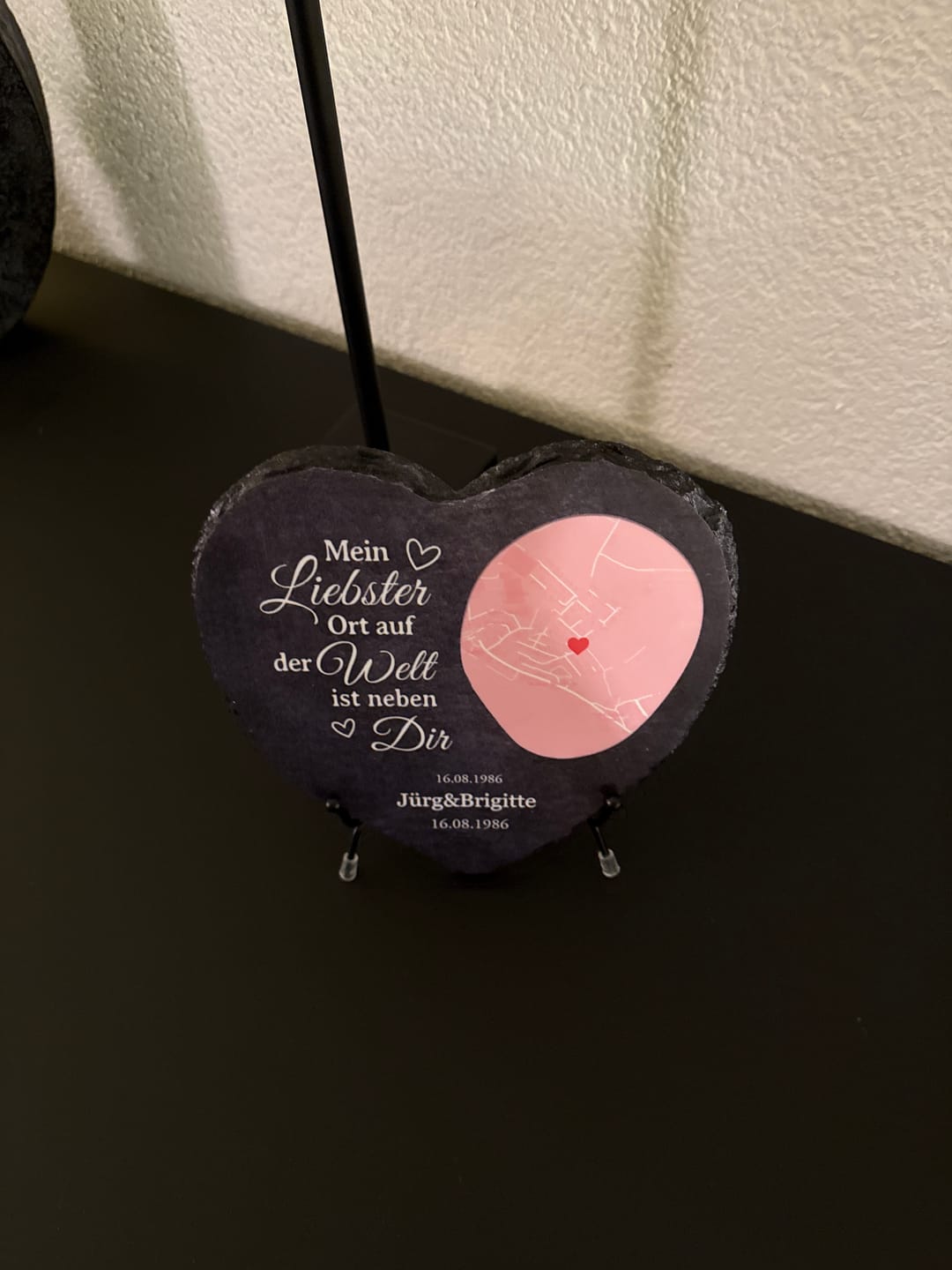 Customer photo review of Wo wir uns fanden - Personalisiertes Schieferherz für Paare
