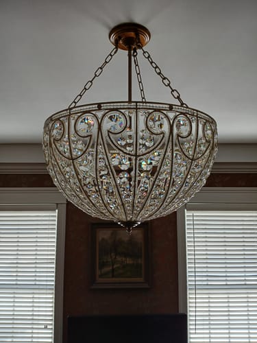Customer photo review of Luxe Moroccan Antique Bronze Crystal Round Cage Chandelier