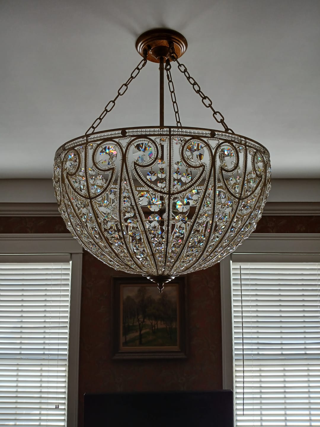 Customer photo review of Luxe Moroccan Antique Bronze Crystal Round Cage Chandelier