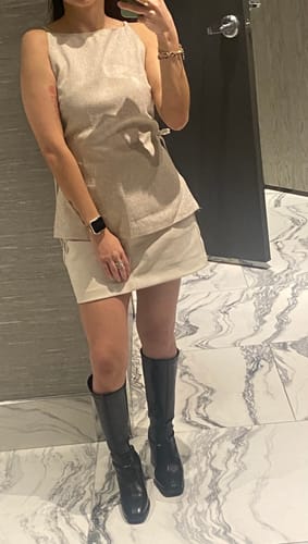 Customer photo review of Women's Small Size Mid Calf Back Zipper Boots MS201