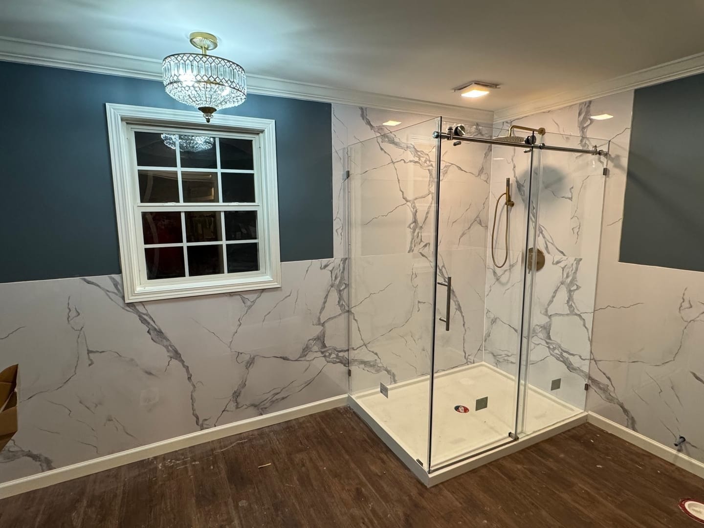 Customer photo review of White Carrara Marble Wall Panel 96" X 48"