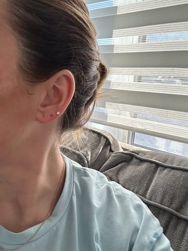 Customer photo review of 14k Zirconia Stud Earrings