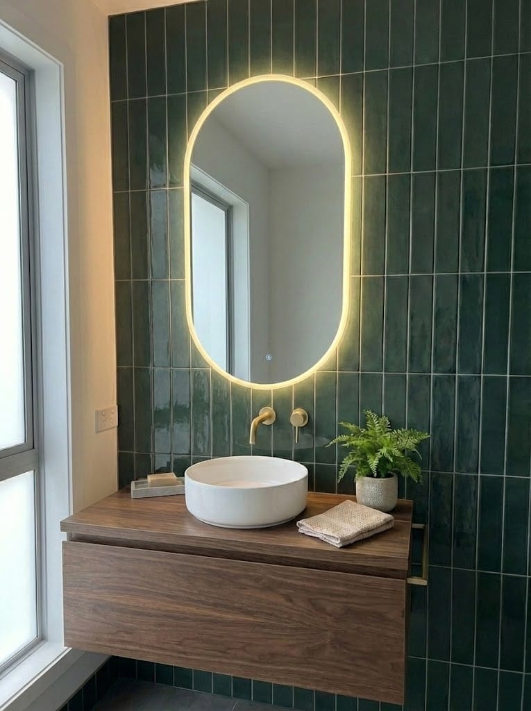 Avis de Noémie C. — Miroir Ovale Salle De Bain Led Antibuée 50x90 Basel – Bellori
