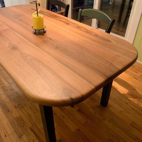 Customer photo review of Toledo Wooden Dining Table | Walnut Mid Century Design
