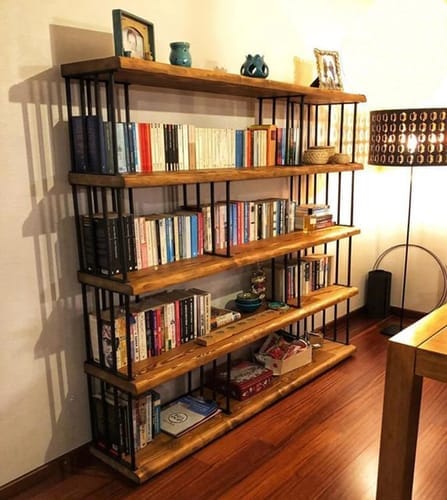 Customer photo review of Fargo Solid Wood Bookcase | Wide Rustic Design