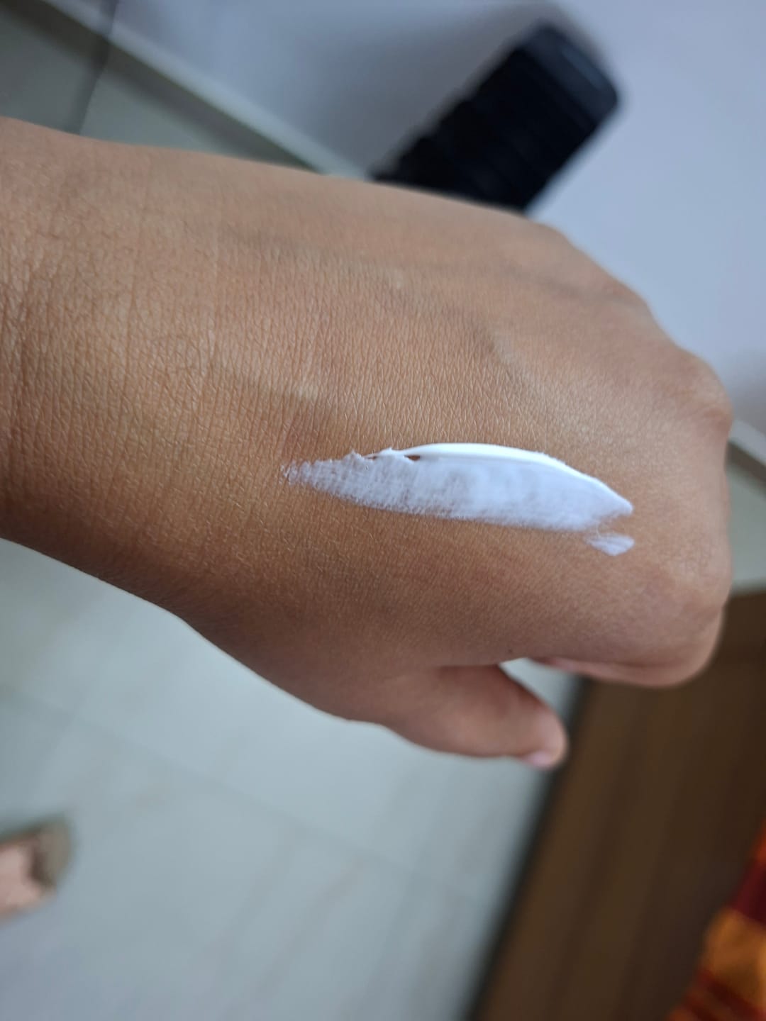 Customer photo review of Carrot & Niacinamide Glow and De-Tan Mineral Sunscreen | SPF 50+ | PA++++