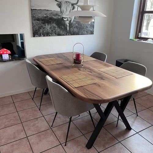 Customer photo review of Toledo Wooden Dining Table | Walnut Mid Century Design