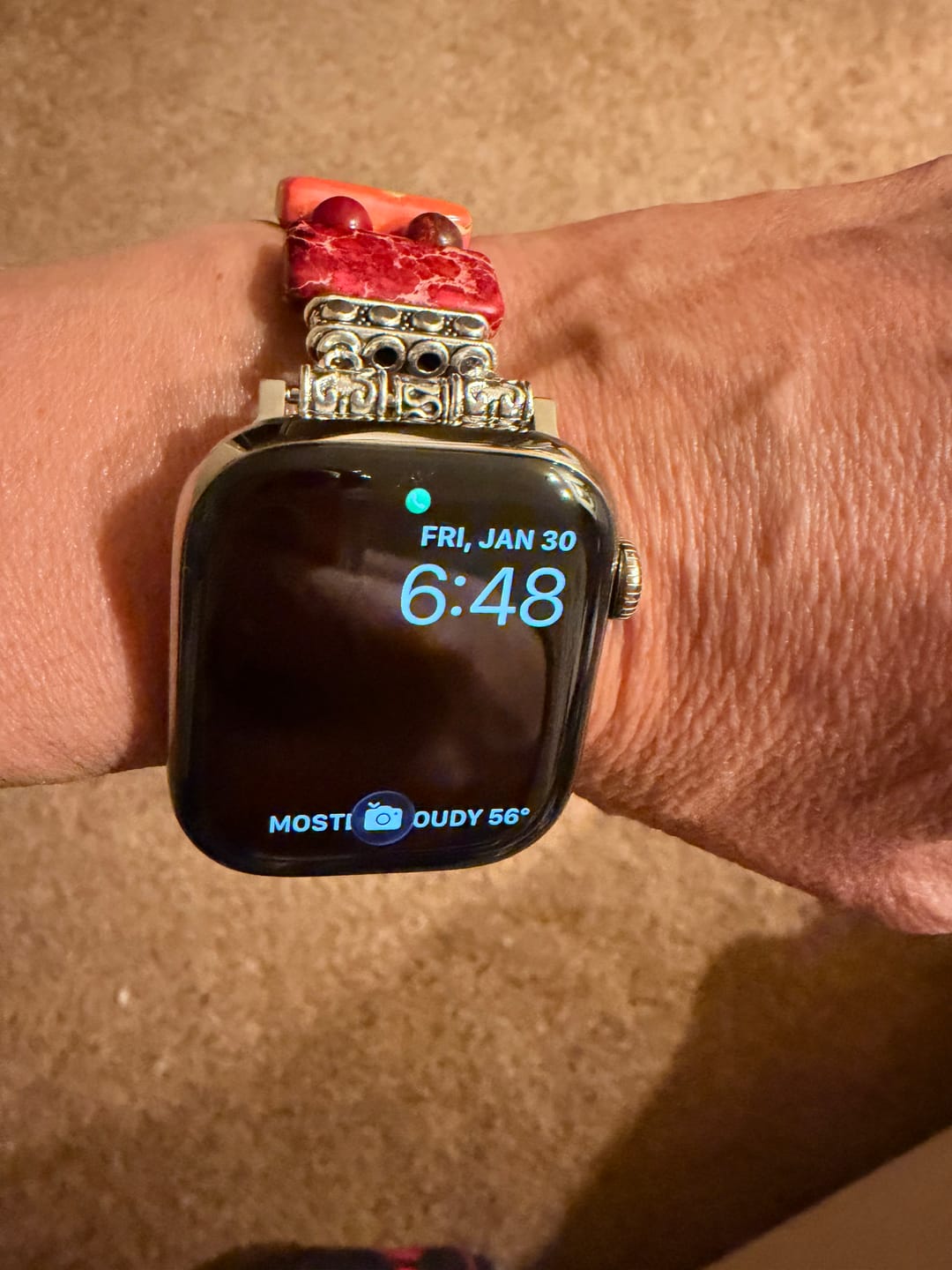Customer photo review of Sacred Chakra Stretch Apple Watch Strap