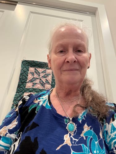 Customer photo review of Exclusive Southwestern Style Kingman Turquoise Pendant 2" (.925 Sterling Silver)