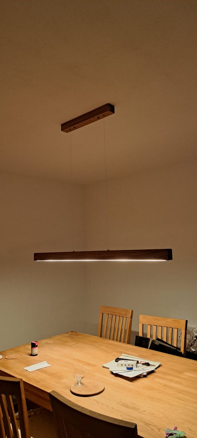 Customer photo review of Designer Pendelleuchte aus Massivholz, LED-Pendelleuchte - Tara
