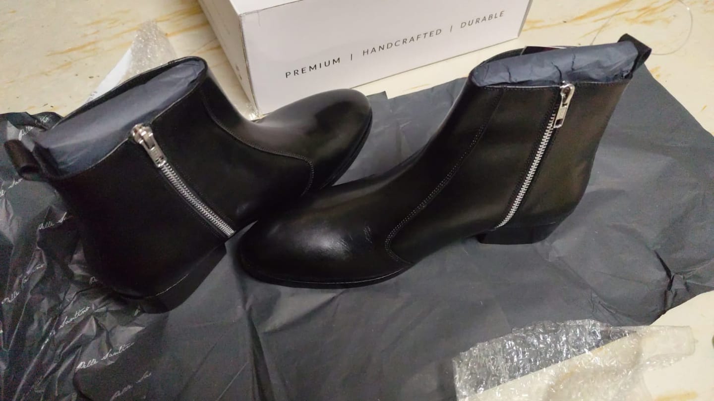 Customer photo review of Cuban Zipper Boots - Black