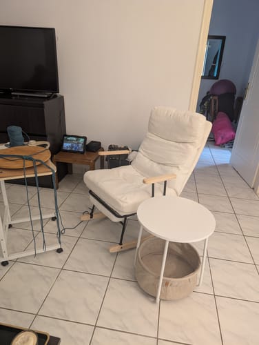 Customer photo review of Πολυθρόνα Relax Κουνιστή Μαλακή Ρύθμιση Κλίσης Πλάτης με Υποπόδιο Ύφασμα Μπουκλέ LY-Y016W01