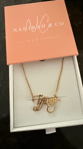 Customer photo review of Personalized Script Necklace