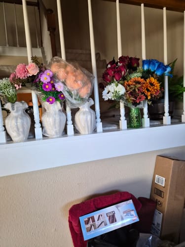 Customer photo review of Bulk 12" Artificial Mums Silk Chrysanthemum Rose Sunflowers Daisy Bush Bouquet Wholesale