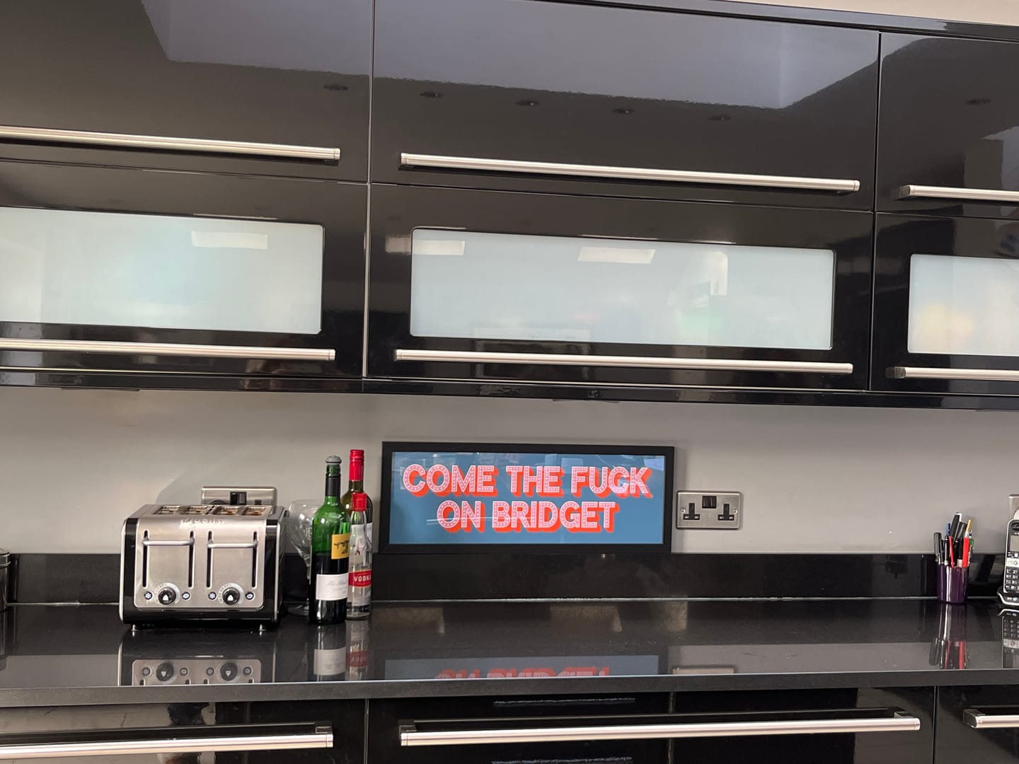 Customer photo review of Come The Fuck On Bridget Framed Print