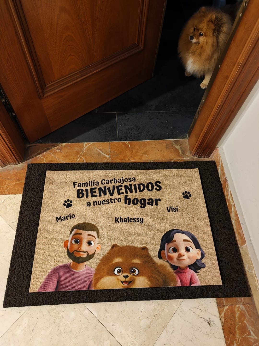 Customer photo review of Nuestro hogar - Felpudo personalizado
