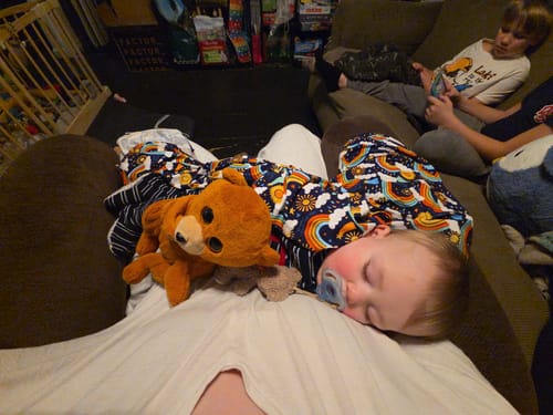 Customer photo review of The Forever Swaddle Blanket | Here Comes the Sunshine (Blue)