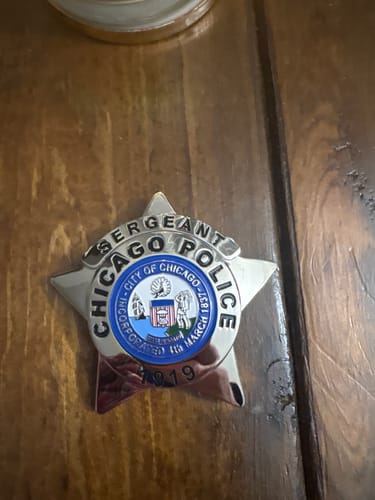 Customer photo review of CPD Chicago Sergeant Police Badge Exact Replica Customizable Number