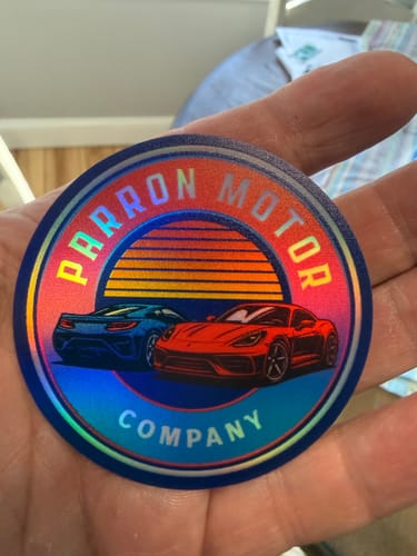 Customer photo review of 100 2.5" Custom Holographic Stickers