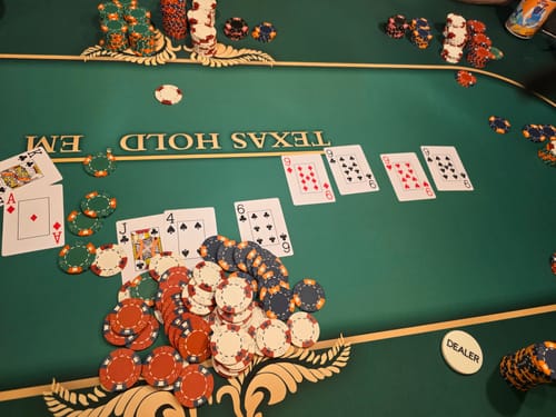 Customer photo review of Poker Mat Texas Green 200X100