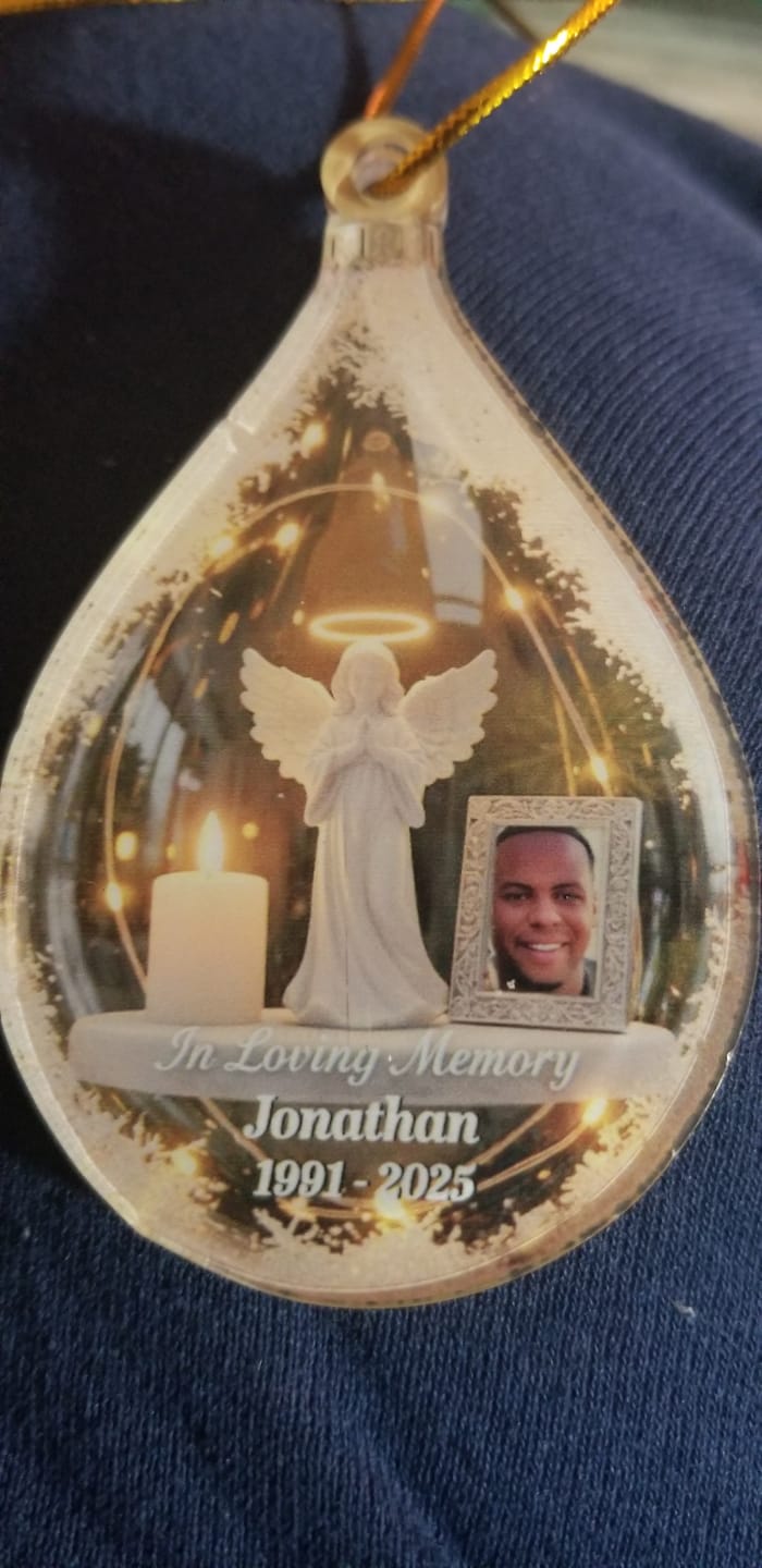Customer photo review of Custom Photo Angel Candle - Personalized Christmas Acrylic Ornament