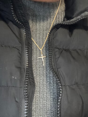 Customer photo review of Collana Fune Corda con Croce Bicolore in Oro 18kt 2 mm