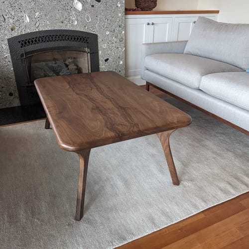 Customer photo review of Sidney Rectangular Cocktail Table - Solid Walnut Wood - Mid Century Modern Design