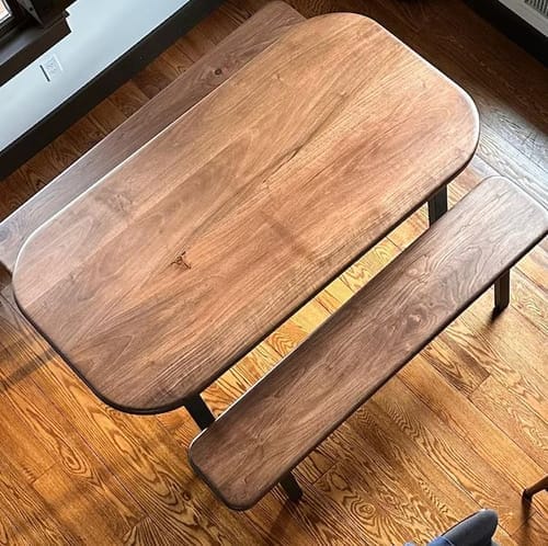 Customer photo review of Toledo Wooden Dining Table | Walnut Mid Century Design
