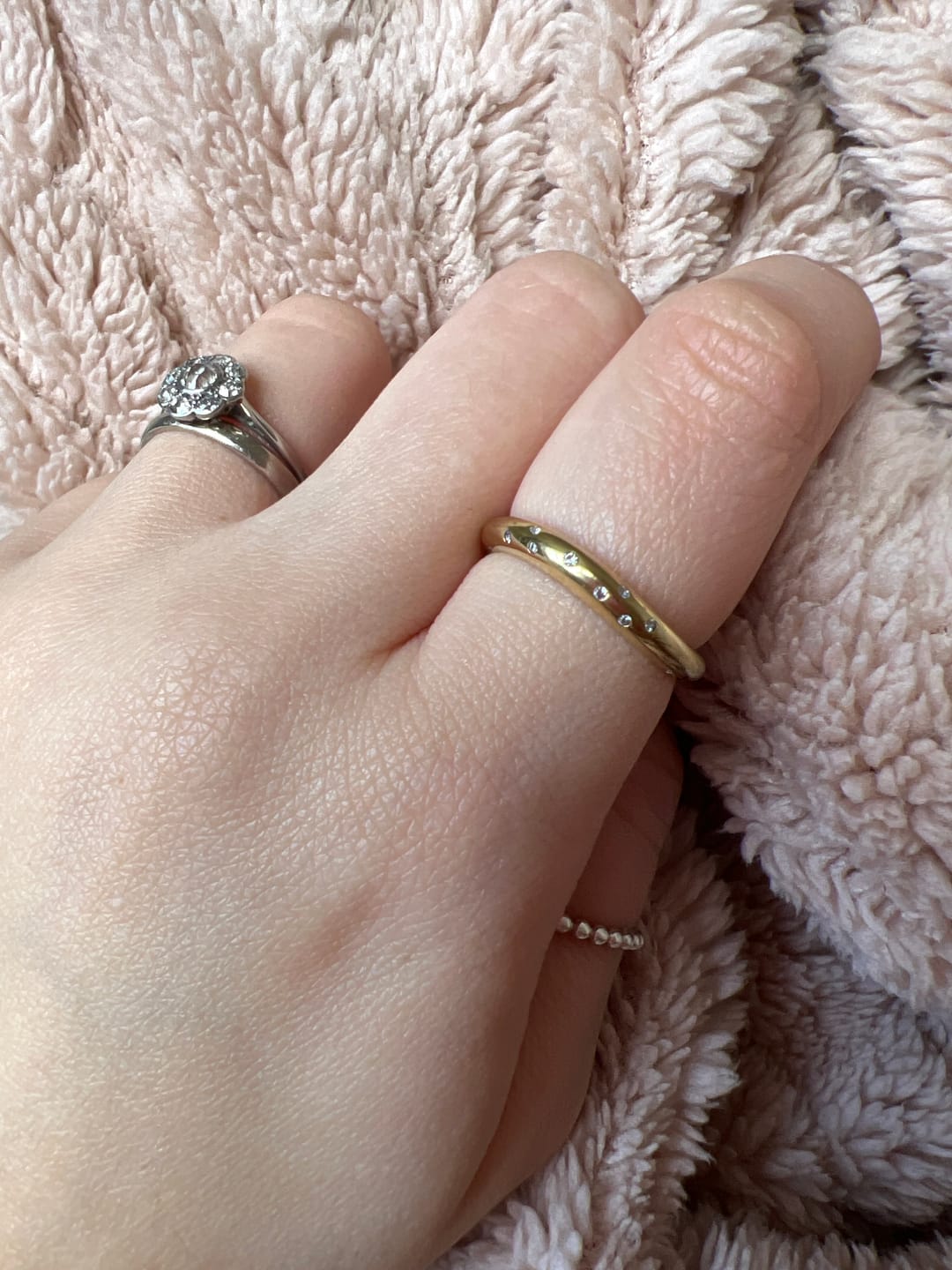 Customer photo review of Wave Ring with Stones