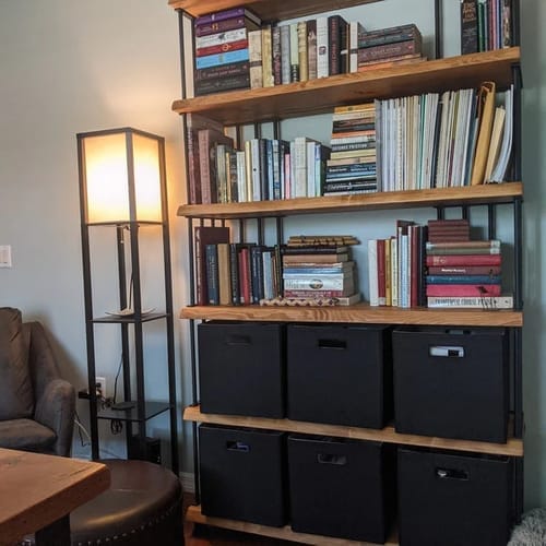 Customer photo review of Fargo Solid Wood Bookcase | Wide Rustic Design