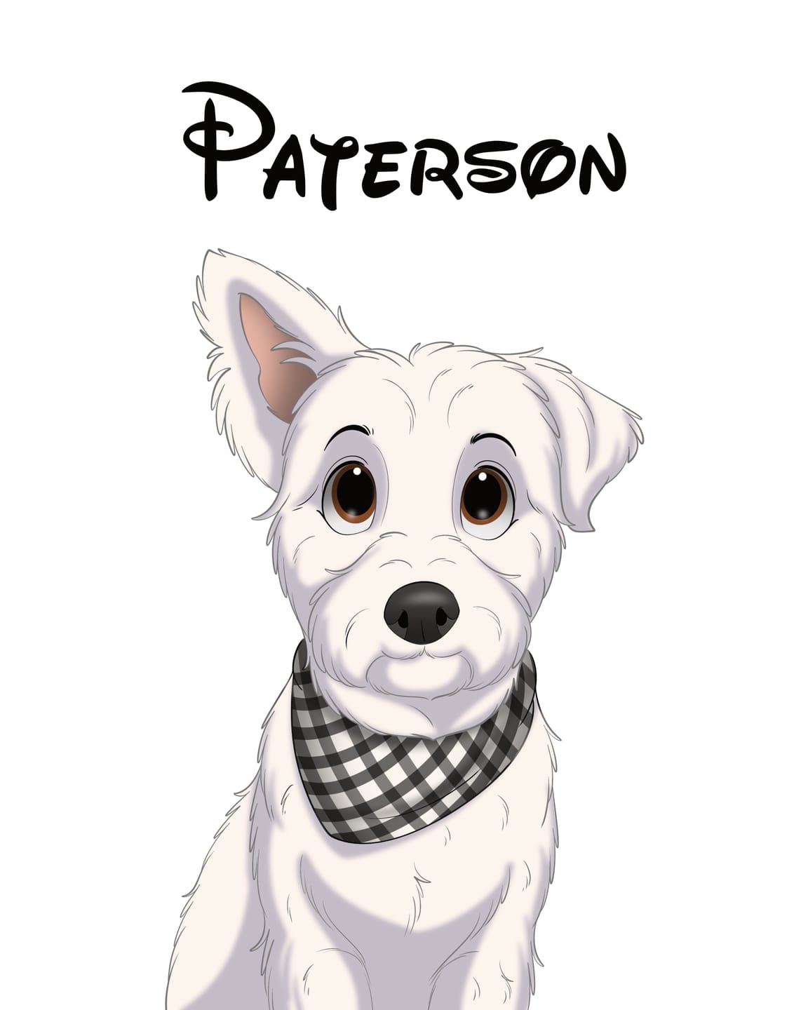 Customer photo review of Custom Hand-Drawn Cartoon Pet Portrait