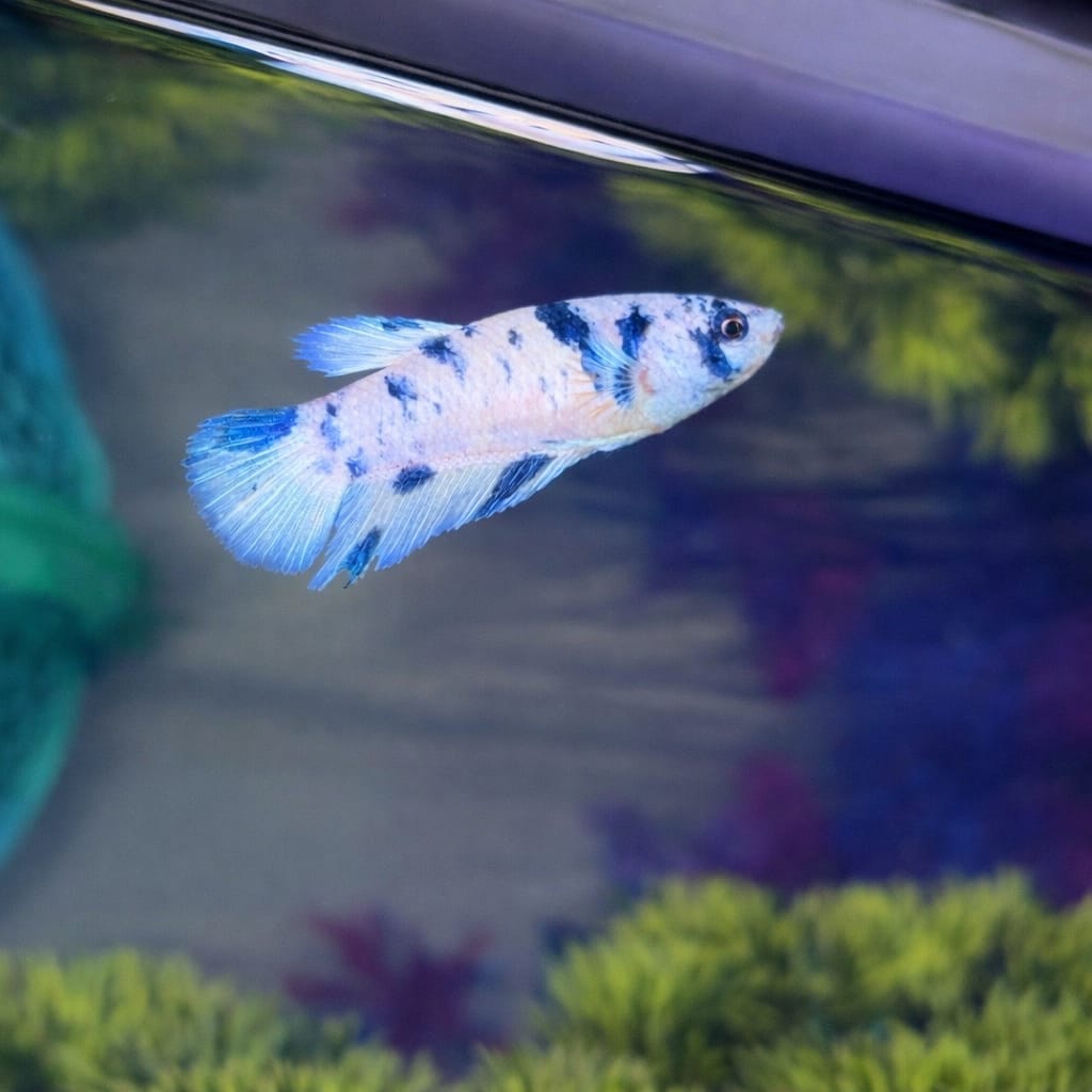 Customer photo review of Female Betta Fish Marble Dot Moo Cow Plakat