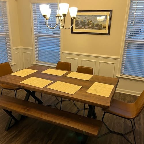 Customer photo review of Kent Rustic Dining Table | Pine Wood Farmhouse Design