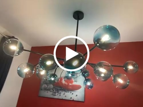 Customer video review of 15-Light Blue Branch Sputnik Chandelier