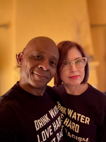 Customer photo review of Drink Water Fight Racism Unisex T-shirt