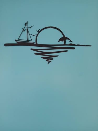 Customer photo review of Décoration murale en métal - Lever du soleil (SUN.02)