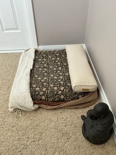 Customer photo review of Pranayama Yoga Bolster | Yoga Pillow| Pure | Purity