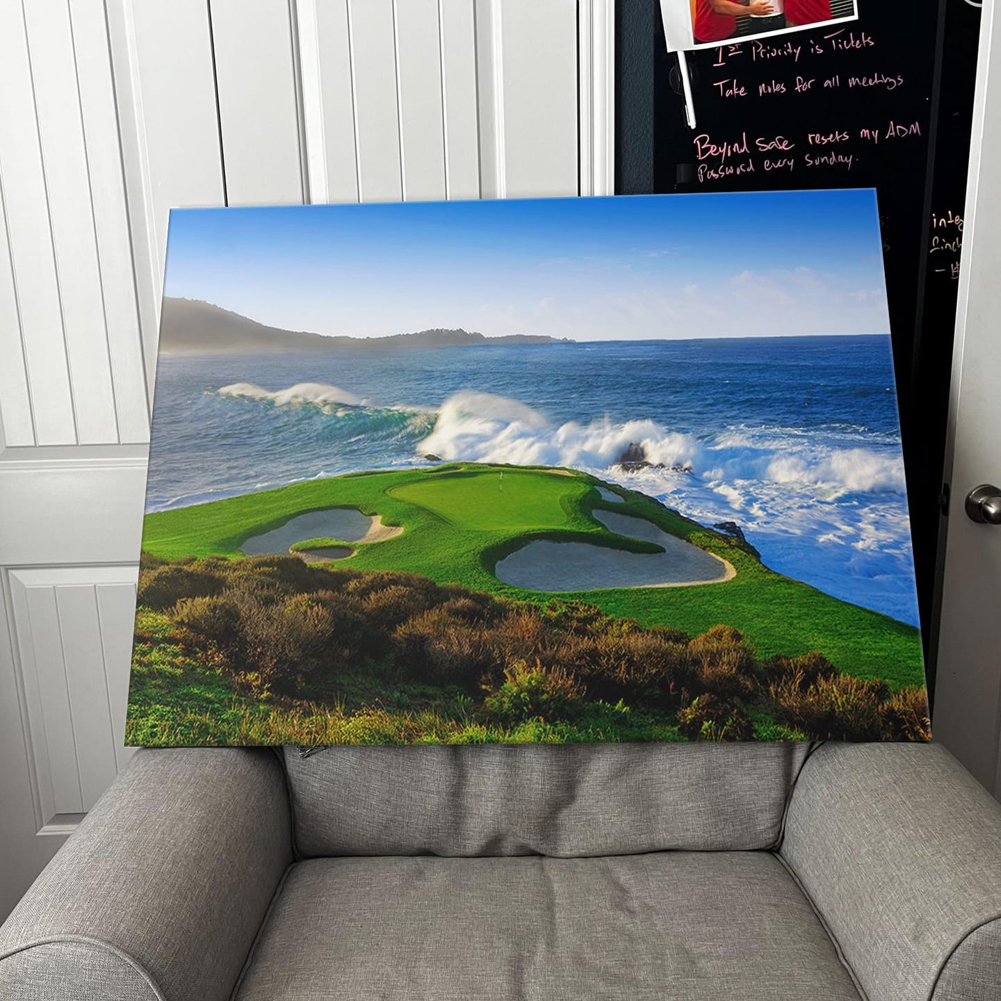 Customer photo review of Pebble Beach Golf Links 07, Massive Monday Aerial At Califorlia, Golf Art Print,Gifts Golf Lover, Canvas Print Wall Art