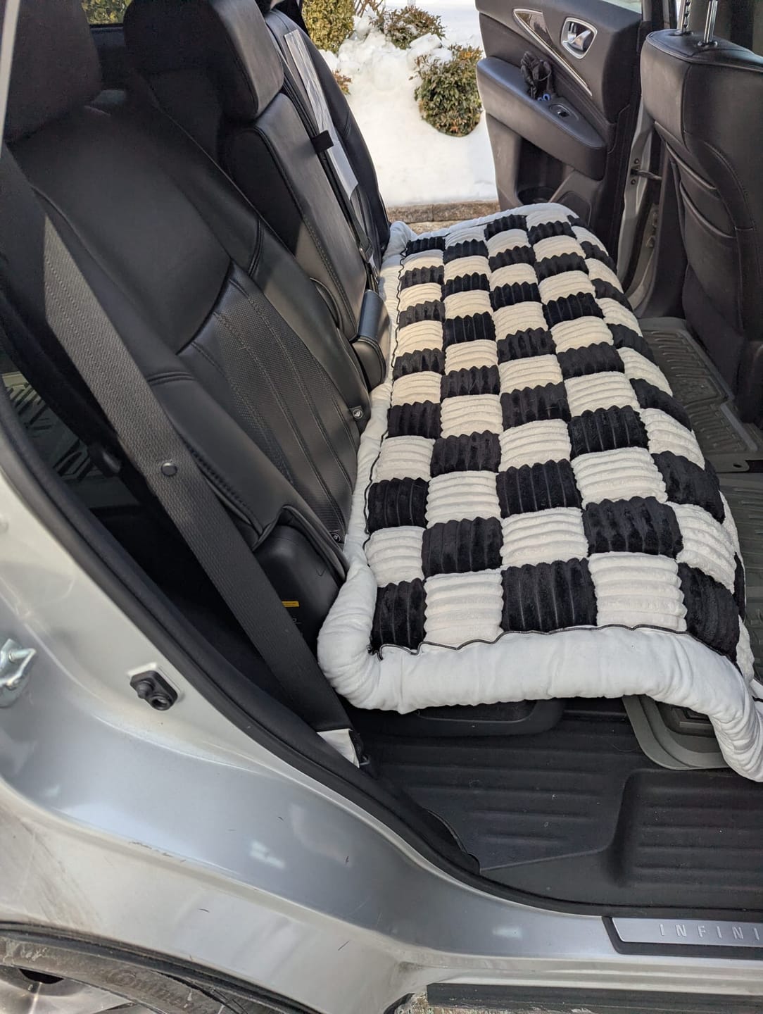 Customer photo review of Plush Backseat Dog Bed (Made For The Hard Bottom Car Seat Cover)