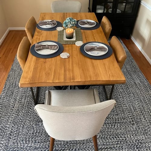 Customer photo review of Kent Rustic Dining Table | Pine Wood Farmhouse Design