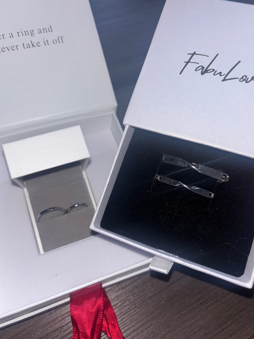 Customer photo review of Infinity Engraved Bracelet Set