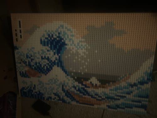 Customer photo review of The Great Wave Pixel Puzzle