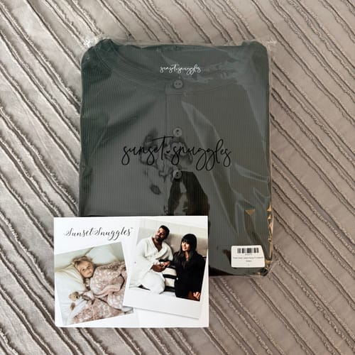 Customer photo review of Deep Forest Green Waffle Unisex Long Pajama Set